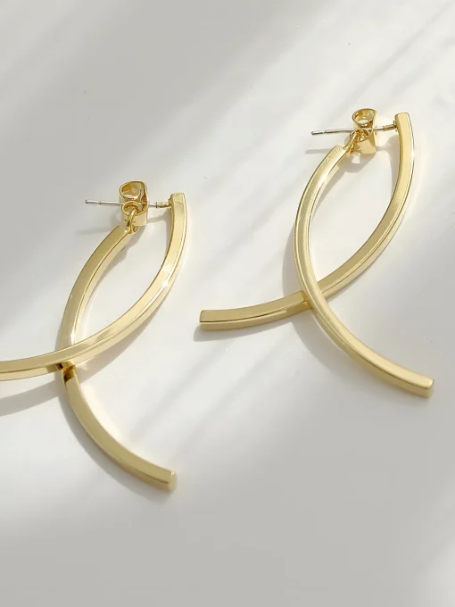 COMMENSE Earrings|Accessories^Geometric Stud Pendant  Earrings Gold