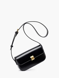 COMMENSE Bags|Accessories^Glossy Buckle Clutch & Shoulder Bag Black