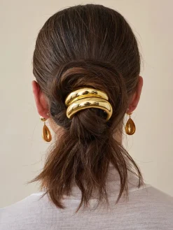 COMMENSE Hair Claws & Hats|Accessories^Glossy Triple Arch Pony Cuff Gold