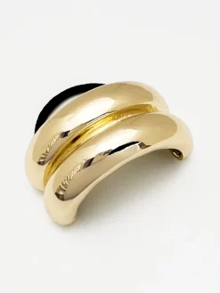 COMMENSE Hair Claws & Hats|Accessories^Glossy Triple Arch Pony Cuff Gold