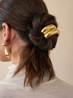 COMMENSE Hair Claws & Hats|Accessories^Glossy Triple Arch Pony Cuff Gold