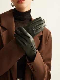 COMMENSE Accessories^Goatskin Windproof Fleece Lined Gloves Black