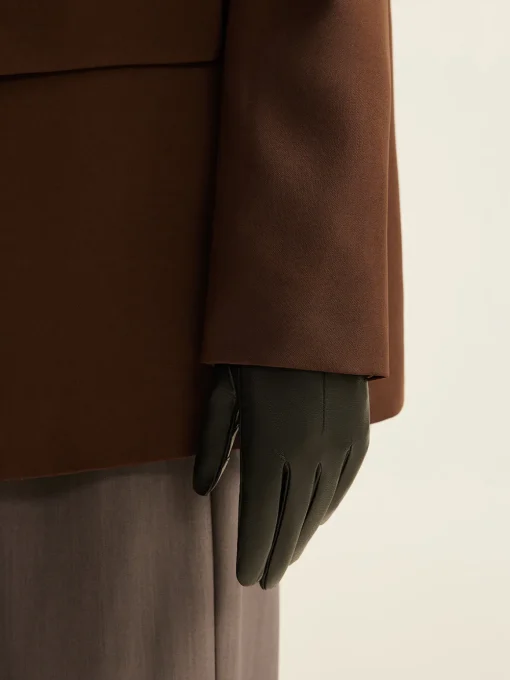 COMMENSE Accessories^Goatskin Windproof Fleece Lined Gloves Black