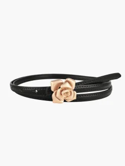 COMMENSE Belts & Chain|Accessories^Gold Buckle Rose Belt Black