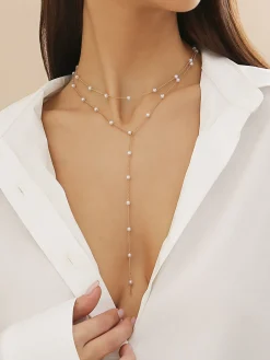 COMMENSE Necklaces|Accessories^Plated Handmade Pearl Necklace Gold