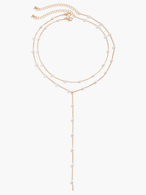 COMMENSE Necklaces|Accessories^Plated Handmade Pearl Necklace Gold