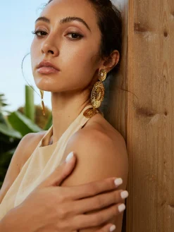 COMMENSE Earrings|Accessories^Cascade Textured Earrings Golden