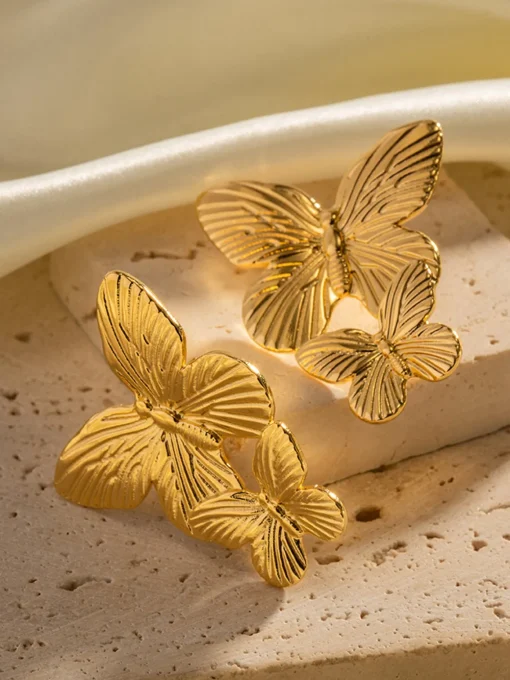 COMMENSE Earrings|Accessories^Double Butterfly Earrings Golden