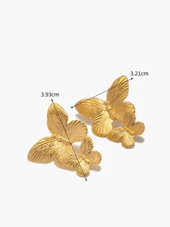 COMMENSE Earrings|Accessories^Double Butterfly Earrings Golden
