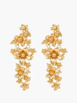 COMMENSE Accessories^en Floral Stud Drop Earrings Gold