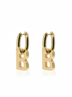 COMMENSE Earrings|Accessories^en Hoop B-Letter Pendant Earrings Gold