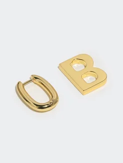 COMMENSE Earrings|Accessories^en Hoop B-Letter Pendant Earrings Gold