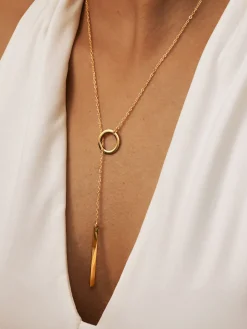 COMMENSE Necklaces|Accessories^en Lariat Bar Y Necklace Gold
