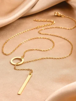 COMMENSE Necklaces|Accessories^en Lariat Bar Y Necklace Gold