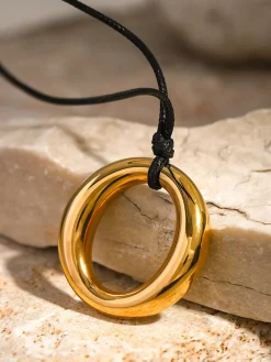 COMMENSE Necklaces|Accessories^Round Pendant Necklace Golden