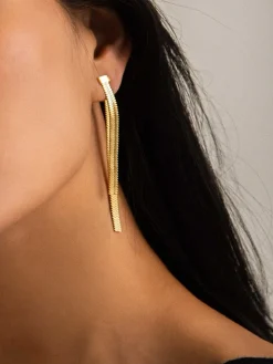 COMMENSE Earrings|Accessories^en Snake Chain Tassel Earrings Gold