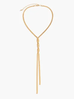 COMMENSE Necklaces|Accessories^en Snake Chain Twist Tassel Necklace Gold