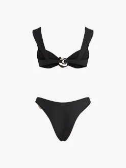 COMMENSE Swimwear|Tops^Golden Spiral Bikini Set Black