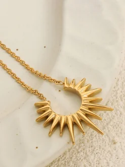 COMMENSE Necklaces|Accessories^en Sunburst Pendant Necklace Gold