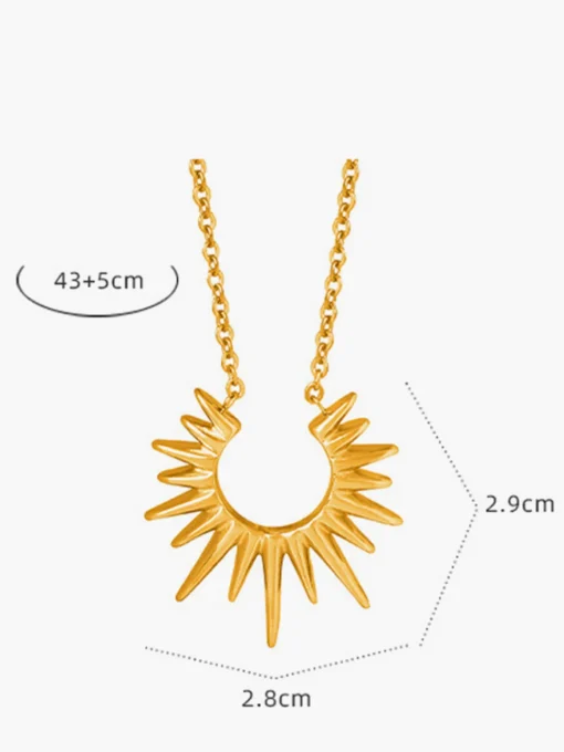 COMMENSE Necklaces|Accessories^en Sunburst Pendant Necklace Gold