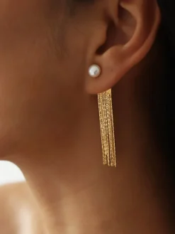 COMMENSE Earrings|Accessories^en Tassel Pearl Stud Earrings Gold