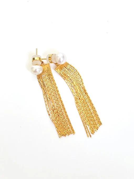 COMMENSE Earrings|Accessories^en Tassel Pearl Stud Earrings Gold