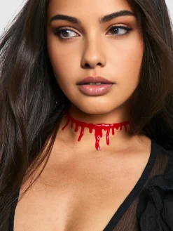 COMMENSE Necklaces|Accessories^Halloween Imitation Blood Dripping Choker Necklace Red