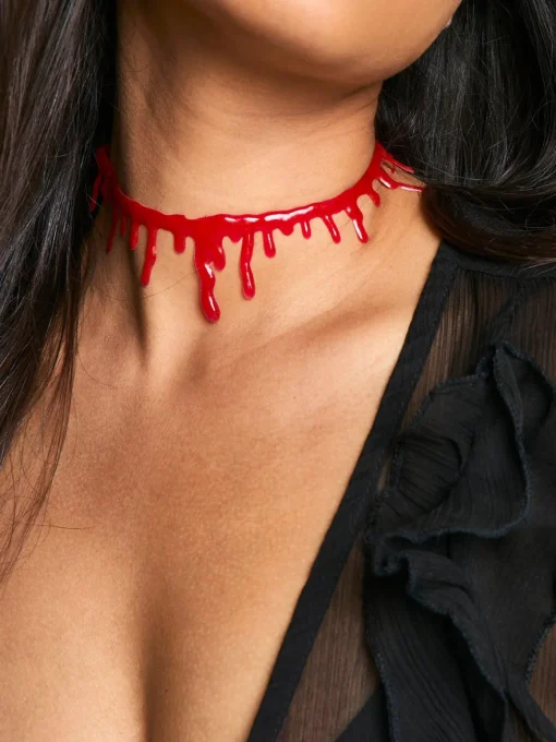 COMMENSE Necklaces|Accessories^Halloween Imitation Blood Dripping Choker Necklace Red