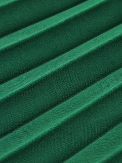 COMMENSE Vacation Dresses|Summer Dresses^Halter Belted Pleated Midi Dress Green