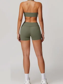 COMMENSE Shorts|Activewear^Halter Skinny Quick-Drying Shorts Set LightGreen