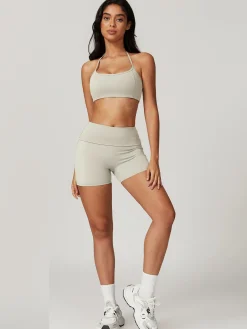 COMMENSE Shorts|Activewear^Halter Skinny Quick-Drying Shorts Set LightGreen