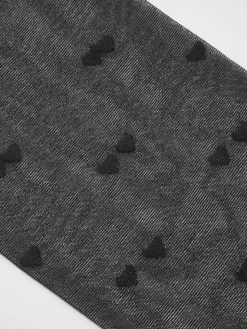 COMMENSE Socks & Tights|Accessories^Heart-Pattern Sheer Tights Black