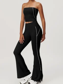 COMMENSE Activewear^High Waist Hip-Lifting Flare Leggings Black