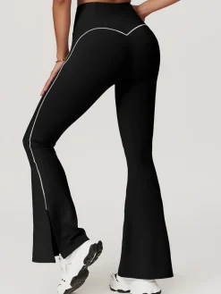 COMMENSE Activewear^High Waist Hip-Lifting Flare Leggings Black