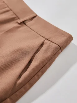 COMMENSE Pants|Bottoms^High Waisted Cropped Skinny Straight Leg Trousers LightBrown