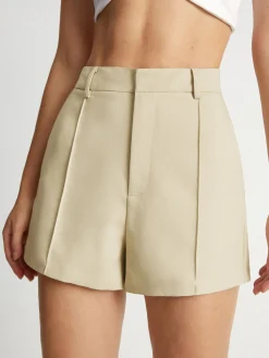 COMMENSE Shorts|Bottoms^High Waisted Mini Trouser Shorts Apricot