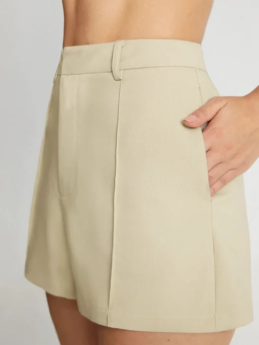 COMMENSE Shorts|Bottoms^High Waisted Mini Trouser Shorts Apricot