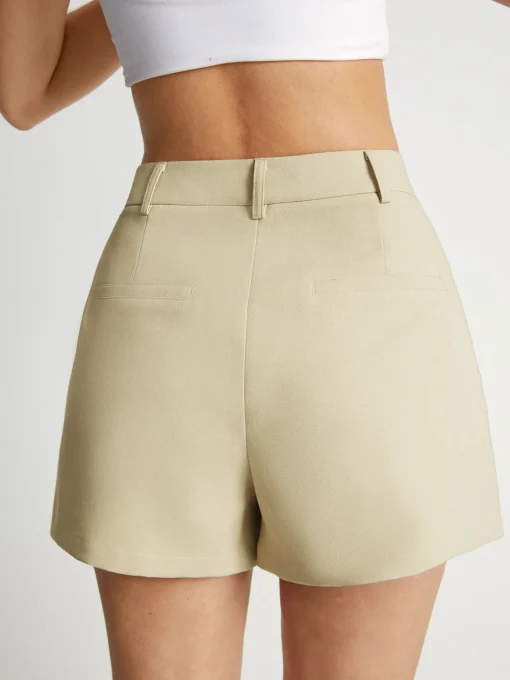 COMMENSE Shorts|Bottoms^High Waisted Mini Trouser Shorts Apricot