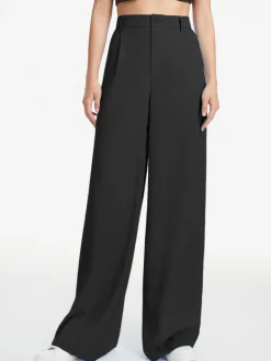 COMMENSE Wide Leg|Pants^High Waisted Wide Leg Relaxed Fit Trousers Black