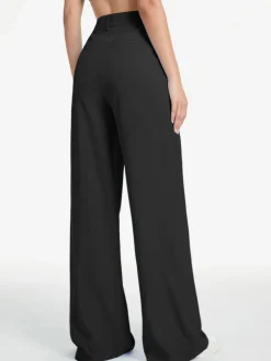 COMMENSE Wide Leg|Pants^High Waisted Wide Leg Relaxed Fit Trousers Black