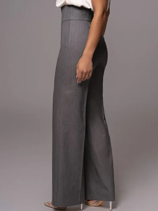 COMMENSE Pants|Bottoms^High Waistline Straight Leg Pants Grey