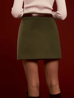 COMMENSE Skirts|Matching Sets^High-Waist A-Line Skirt Without Belt Green