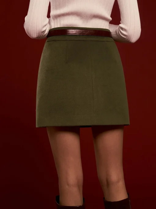 COMMENSE Skirts|Matching Sets^High-Waist A-Line Skirt Without Belt Green
