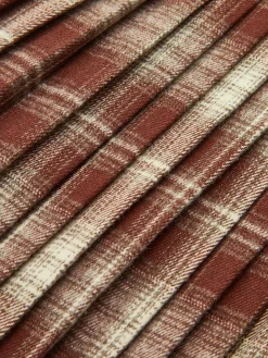 COMMENSE Skirts|Bottoms^High-Waist Checked Pleated Skirt Red