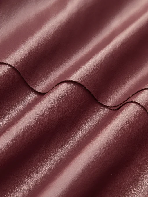 COMMENSE Skirts|Bottoms^High-Waist Corset Ruffle Skirt Burgundy