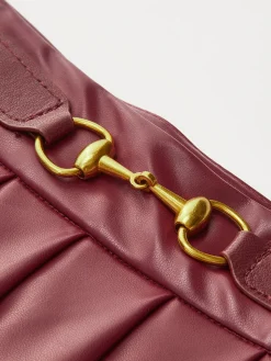 COMMENSE Bottoms^High-Waist Metal-Detail Asymmetrical Pleated Skirt Burgundy
