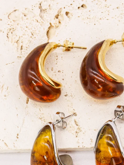 COMMENSE Earrings|Accessories^Honey Drop Stud Earrings Brown