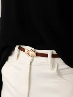 COMMENSE Belts & Chain|Accessories^Hook Buckle Skinny Belt Brown