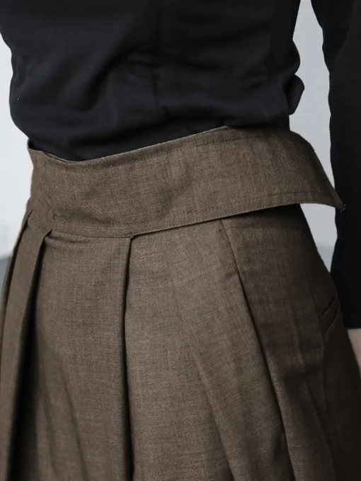 COMMENSE Wide Leg|Pants^Hook-and-Loop Fastener Wide Leg Velcro Pants Black