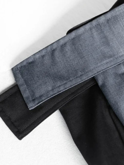 COMMENSE Wide Leg|Pants^Hook-and-Loop Fastener Wide Leg Velcro Pants Black